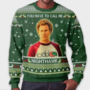Alternative view of Brennan Huff You Have To Call Me Nighthawk Step Brothers Christmas Ugly Sweater