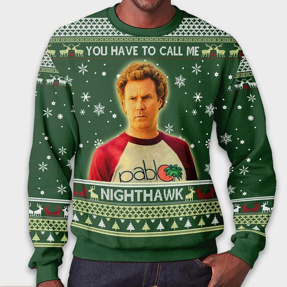 Alternative view of Brennan Huff You Have To Call Me Nighthawk Step Brothers Christmas Ugly Sweater