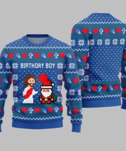 Brithday Boy Santa Jesus Ugly Sweater Christmas 