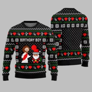 Alternative view of Brithday Boy Santa Jesus Ugly Sweater Christmas - Grishko.com