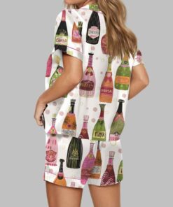Alternative view of Bubble Champagne Bottles Satin Pajama Set