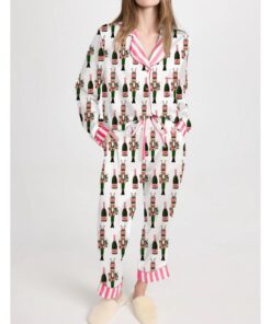 Bucket Nutcracker Print Satin Pajama Set For Women