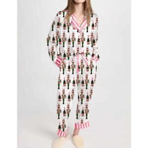 Bucket Nutcracker Print Satin Pajama Set For Women