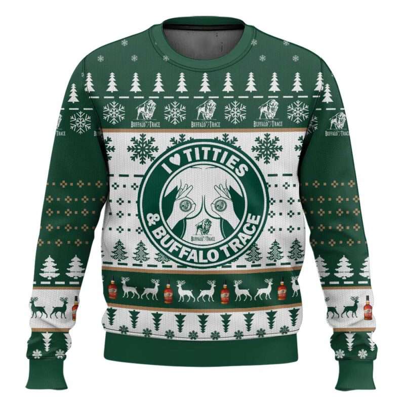 Buffalo Trace Titties Funny Ugly Christmas Sweater