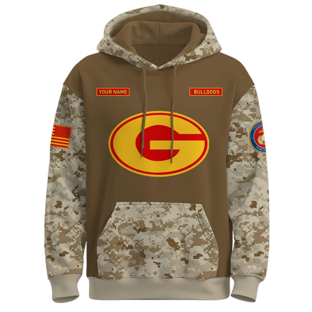 Alternative view of Bulldogs USMC 250th Birthday Hoodie 2025