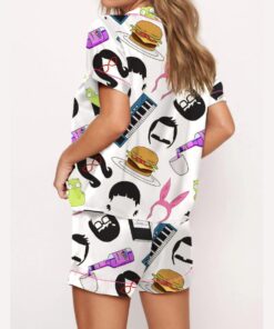 Alternative view of Burger Cartoon Satin Pajama Set