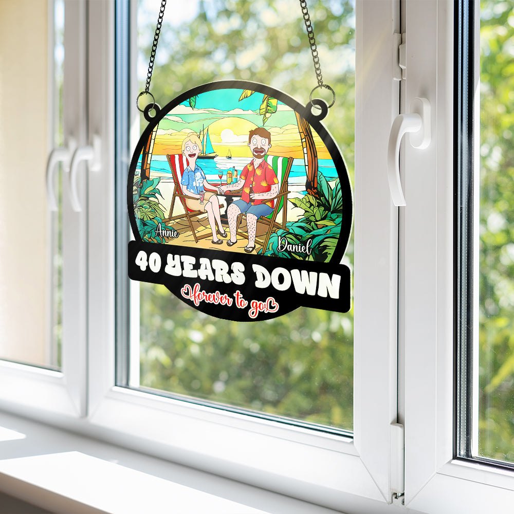 Burger Couple Suncatcher Ornament - Personalized Anniversary Gifts 03TOLU080225PA - Image 3