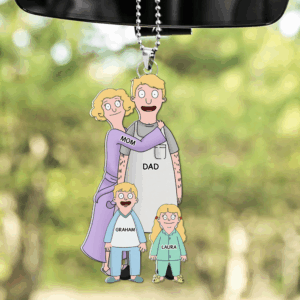 Alternative view of Burger Family Car Ornament - Personalized Gifts For Family 04qhhu241224hg