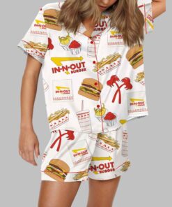 Burger Fast Food Satin Pajama Set