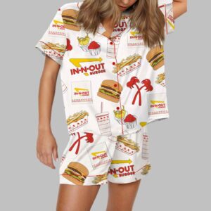 Burger Fast Food Satin Pajama Set