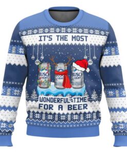 Busch Light It's The Most Wonderful Time For A Beer Ugly Christmas Sweater