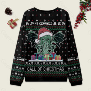 Alternative view of Call of Christmas Black Ugly Christmas Fuzzy Fleece Sweatshirt