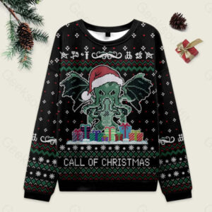 Call of Christmas Black Ugly Christmas Fuzzy Fleece Sweatshirt