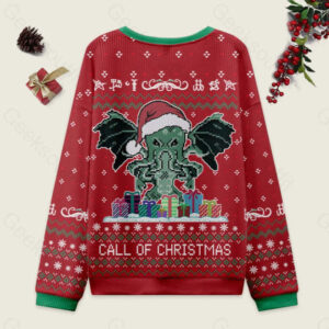 Alternative view of Call of Christmas Red Ugly Christmas Fuzzy Fleece Sweatshirt