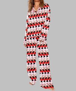 Alternative view of Can Can Santa Pajama Set