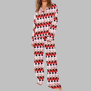 Alternative view of Can Can Santa Pajama Set