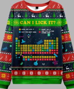 Alternative view of Can I Lick It Periodic Table Ugly Christmas Sweater