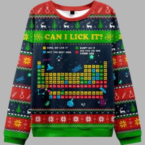 Can I Lick It Periodic Table Ugly Christmas Sweater - gullprint.com