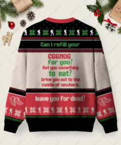 Alternative view of Can I Refill Your Eggnog For You Ugly Christmas Fuzzy Fleece Sweatshirt