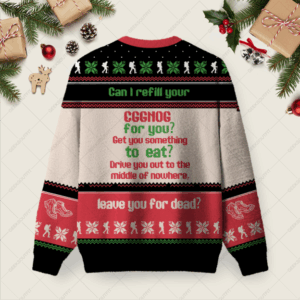 Alternative view of Can I Refill Your Eggnog For You Ugly Christmas Fuzzy Fleece Sweatshirt
