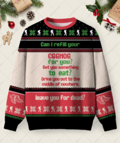 Can I Refill Your Eggnog For You Ugly Christmas Fuzzy Fleece Sweatshirt