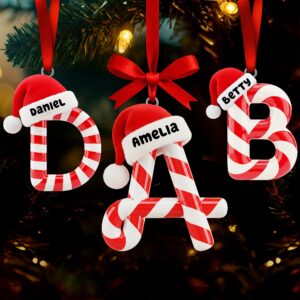 Alternative view of Candy Cane Alphabet Acrylic Ornament - Personalized Christmas Gifts 02hyqn301025