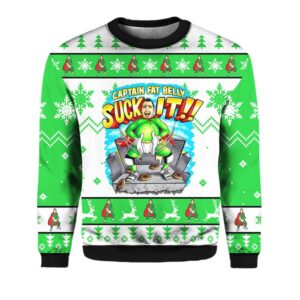 Captain Fat Belly Suck It Ugly Christmas Sweater - Grishko.com