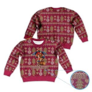 Alternative view of Captain Morgan Snowman & Christmas Tree Bacardi Ugly Christmas Sweater