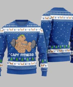 Capy Fitness Funny Ugly Sweater 2025 Christmas 