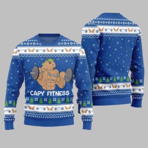 Capy Fitness Funny Ugly Sweater 2025 Christmas - Grishko.com