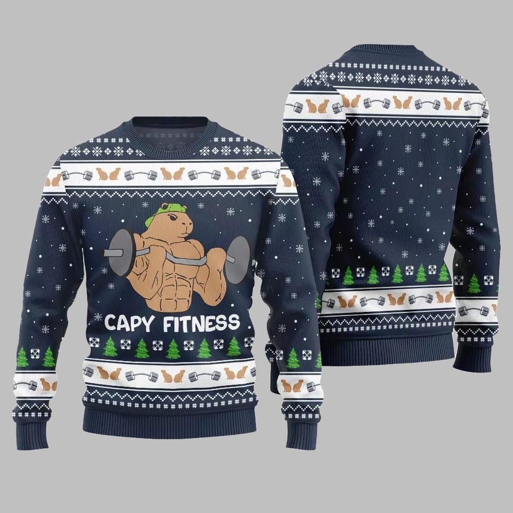 Alternative view of Capy Fitness Funny Ugly Sweater 2025 Christmas - Grishko.com