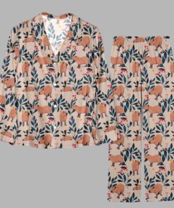 Alternative view of Capybara and Plants Pajama Set
