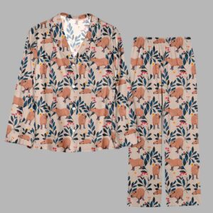 Alternative view of Capybara and Plants Pajama Set