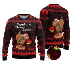 Capybara Capymas Merry Christmas Ugly Christmas Sweater - Grishko.com