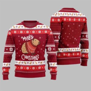 Alternative view of Capybara Merry Christmas Ugly Sweater 2025 Christmas - Grishko.com