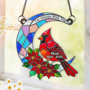 Alternative view of Cardinal Bird Acrylic Window Suncatcher Ornament - Personalized Remembrance Gifts 03napu120625
