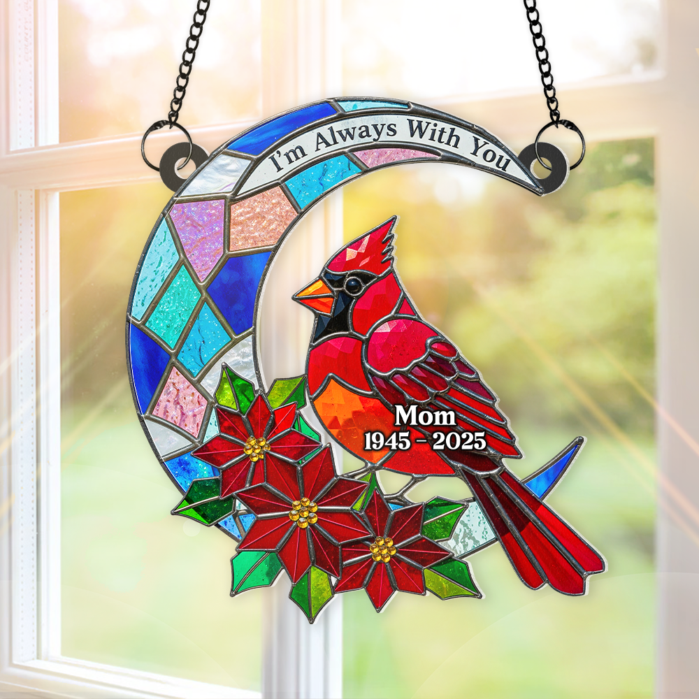 Cardinal Bird Acrylic Window Suncatcher Ornament - Personalized Remembrance Gifts 03napu120625 - Image 3