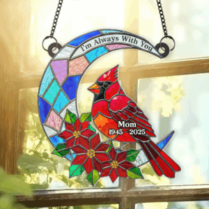 Cardinal Bird Acrylic Window Suncatcher Ornament - Personalized Remembrance Gifts 03napu120625