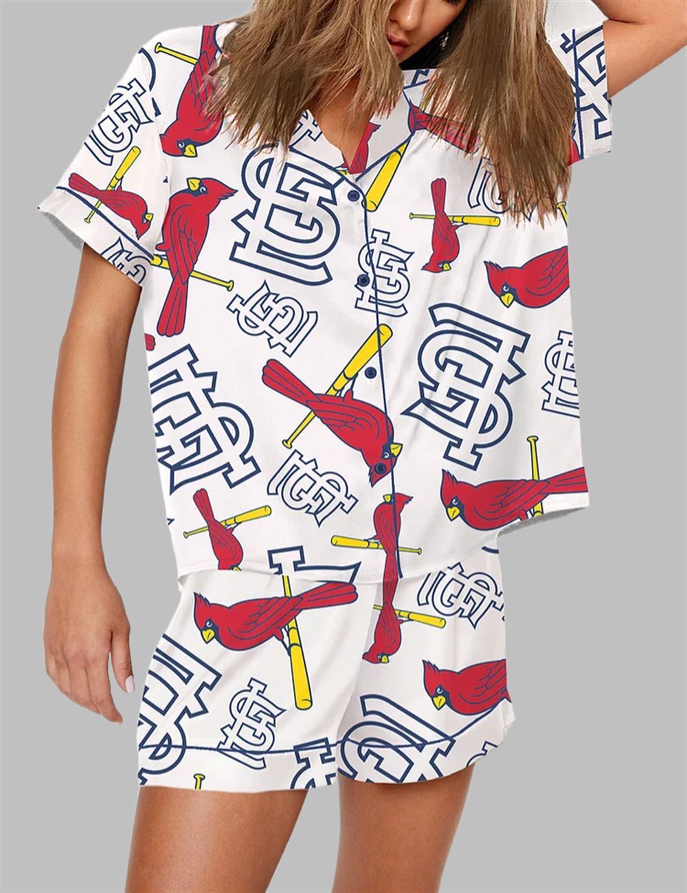 Cardinals Baseball Team Print Pajama Set - Image 3