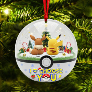 Alternative view of Cartoon Couple Christmas Ornament - Personalized Gifts For Couple 02ohqn090825