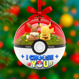 Alternative view of Cartoon Couple Christmas Ornament - Personalized Gifts For Couple 04OHQN130825