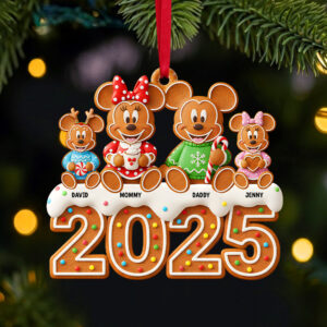 Cartoon Gingerbread Family Personalized Gifts For Family Christmas Ornament 04natn111025