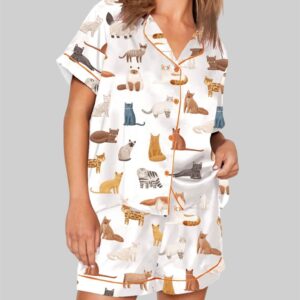 Cat Breeds Short Sleeve Pajama Set