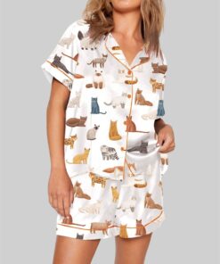 Cat Breeds Short Sleeve Pajama Set