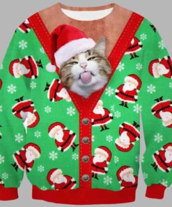 Alternative view of Cat Meme Christmas Ugly Sweater