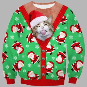 Cat Meme Christmas Ugly Sweater - gullprint.com