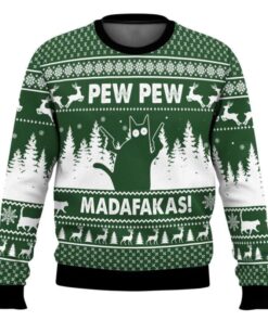 Cat Pew Pew Ugly Christmas Sweater