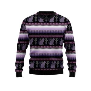 Cat Purple Ugly Christmas Sweater - Grishko.com