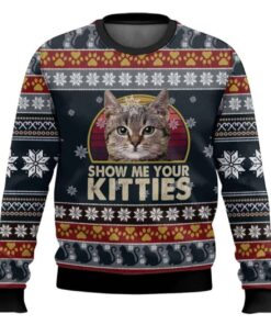 Cat Show Me Your Kitties Ugly Christmas Sweater