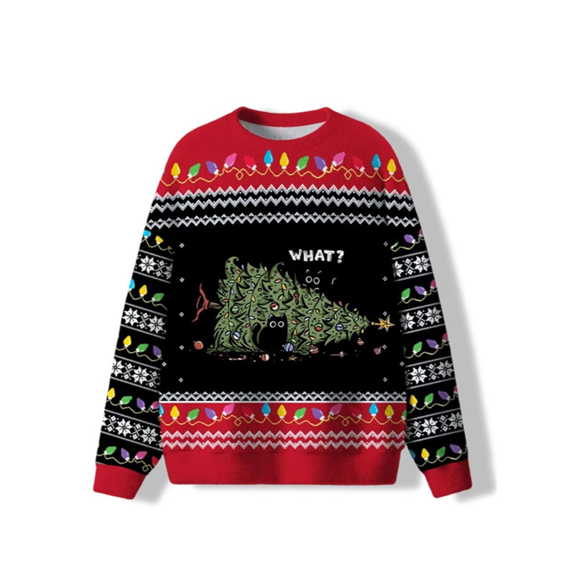 Alternative view of Cat Tree What Ugly Sweater 2025 Christmas - Grishko.com